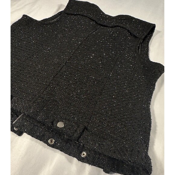 Vintage Randolph Duke Black Tweed Sparkle Zip Up Vest - Picture 4 of 4